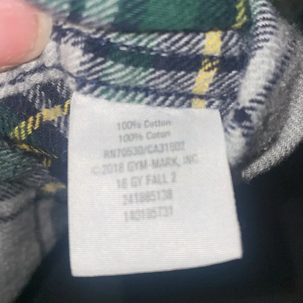 Gymboree gray & green plaid shirt, size 5/6